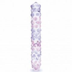 Szklane dildo - Glas Purple Rose Nubby 23 cm