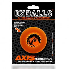Pierścień erekcyjny - Oxballs Axis Rib Griphold Cockring Orange Ice