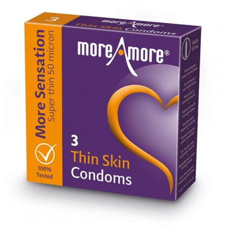 Prezerwatywy cienkie - MoreAmore Thin Skin 3 szt