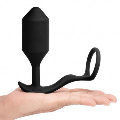 Plug analny wibrujący z pierścieniem - B-Vibe Vibrating Snug & Tug XL