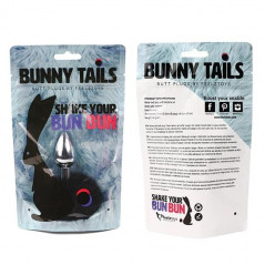 Plug analny - FeelzToys Bunny Tails Butt Plug Black