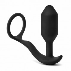 Plug analny wibrujący z pierścieniem - B-Vibe Vibrating Snug & Tug M
