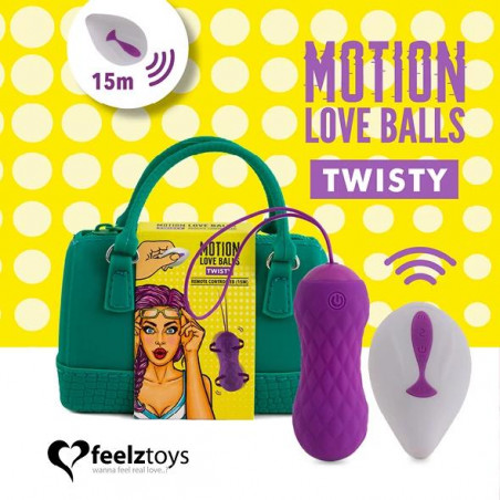 Zdalnie sterowane jajeczko wibrujące - FeelzToys Motion Love Balls Twisty