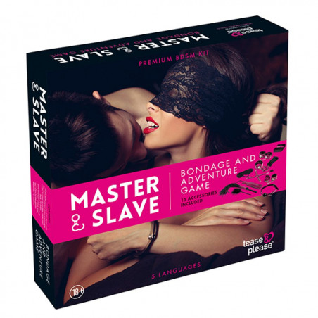 Gra erotyczna z akcesoriami - Master & Slave Bondage Game Magenta