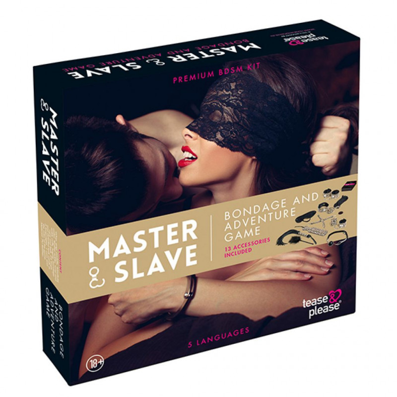 Gra erotyczna z akcesoriami - Master & Slave Bondage Game Beige