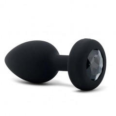 Zdalnie sterowany plug analny - B-Vibe Vibrating Jewel Plug M/L Black Diamond