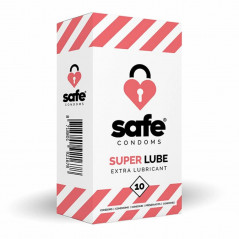Prezerwatywy nawilżane - Safe Super Lube 10 szt