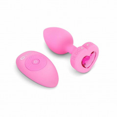 Zdalnie sterowany plug analny - B-Vibe Vibrating Heart Plug S/M Pink
