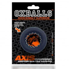 Pierścień erekcyjny - Oxballs Axis Rib Griphold Cockring Black Ice