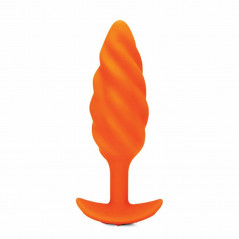 Plug analny wibrujący - B-Vibe Texture Plug Swirl Orange