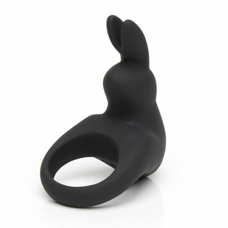 Pierścień wibrujący - Happy Rabbit Rechargeable Vibrating Rabbit Cock Ring Black