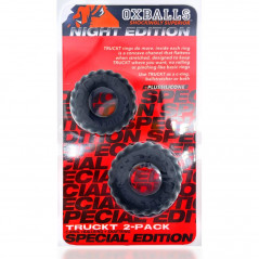 Oxballs - Truckt 2-Częściowy Zestaw Pierścieni Na Penisa Duży i Mały Czarne