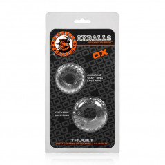 Oxballs - Truckt Cockring 2-pack Pierścień Erekcyjny Na Penisa Mały i Duży Przezroczysty