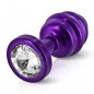 Plug analny zdobiony - Diogol Ano Butt Plug Ribbed Purple 35 mm