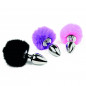 Plug analny - FeelzToys Bunny Tails Butt Plug Black