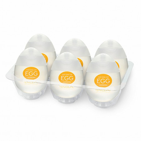 Zestaw sześciu żeli nawilżających w jajku - Tenga Egg Lotion Lubricant