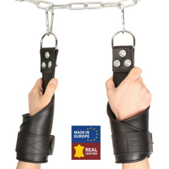 Red Leather Skorzane Kajdanki Wiszące Czarny Regulowane Wytrzymałe