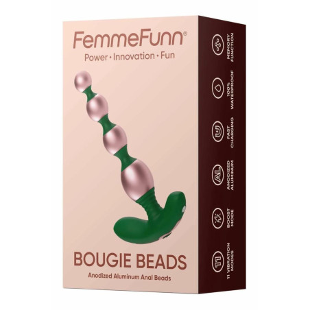 FemmeFunn Bougie Beads Rose Gold - aluminiowy system intymny, 11 trybow, 18,5 cm