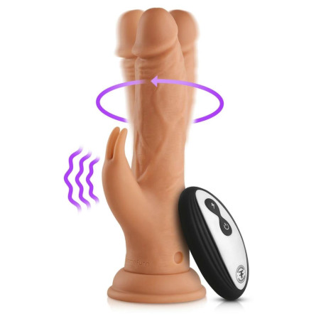 FemmeFunn Wireless Turbo Rabbit Nude - silikonowy model z rotacją i wibracjami