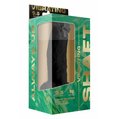 SHAFT Model N 9.5" Black - wibrujący system intymny FLEXISKIN™