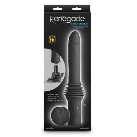 Renegade Super Stroker Black - maszyna intymna z podgrzewaniem i pilotem