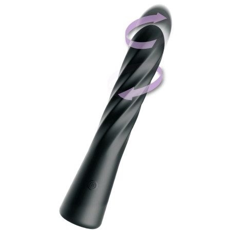 AFE Twist Ecstacy Black - obrotowy masażer spiralny, silikon, 24,1 cm