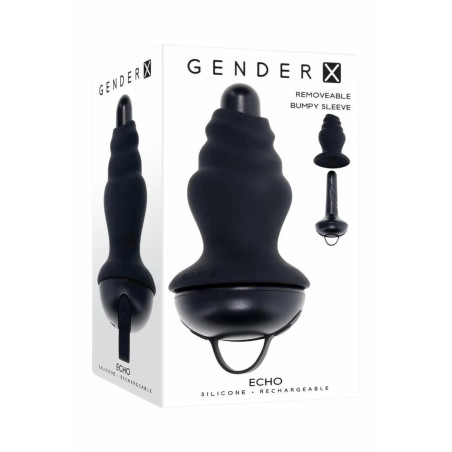 GENDER X ECHO - wibrujący model z silikonową nakładką, 15,3 cm