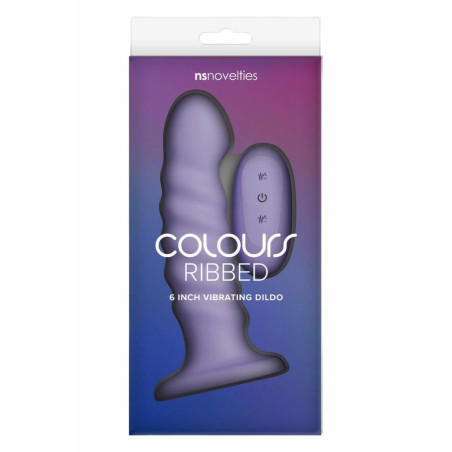 COLOURS Ribbed 6 Inch Fioletowy Wibrator Silikonowy z Pilotem