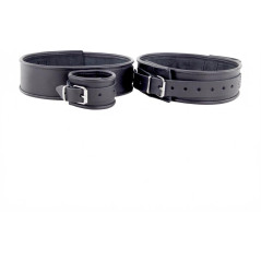 Red Leather skorzany system pasow udowych i nadgarstkowych czarny