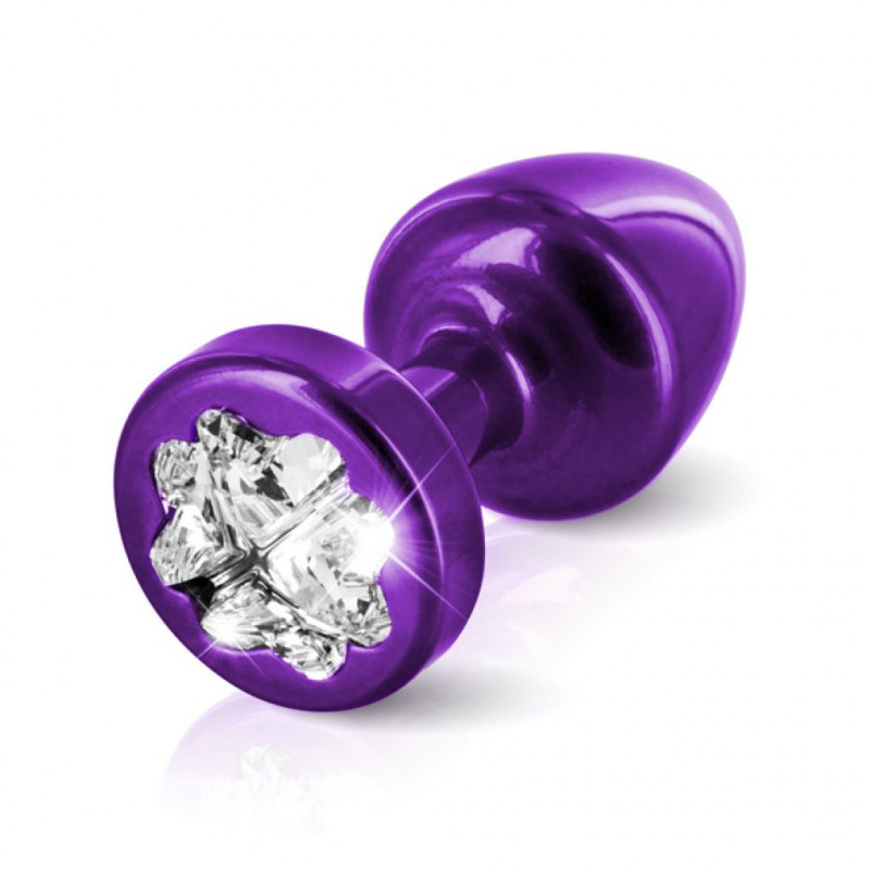 Plug analny zdobiony - Diogol Anni R Butt Plug Clover Purple 25 mm