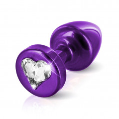 Plug analny zdobiony - Diogol Anni Anni R Butt Plug Heart Purple 25 mm