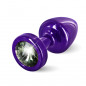 Plug analny zdobiony - Diogol Anni Butt Plug Round Purple & Black 25 mm