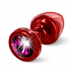 Plug analny zdobiony - Diogol  Anni Butt Plug Round Red & Pink 25 mm