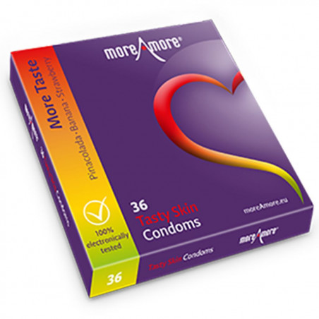 Prezerwatywy smakowe - MoreAmore Condom Tasty Skin 36 szt