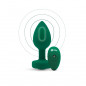 Plug analny wibrujący - B-Vibe Vibrating Jewel Plug M/L Emerald