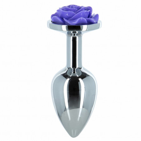 Plug analny - Lux Active Metal Butt Plug Purple Rose