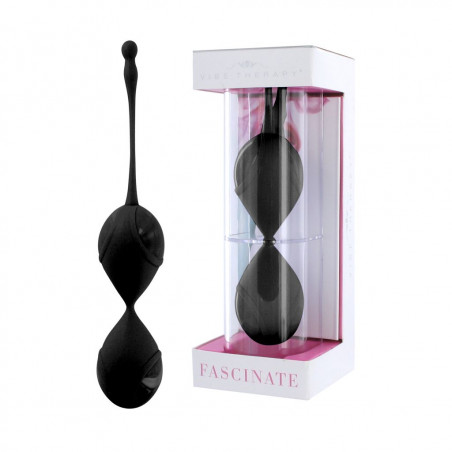 Vibe Therapy Fascinate Black - podwojne kulki treningowe silikonowe