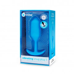 Plug analny wibrujący - B-Vibe Vibrating Snug Plug 3 (L) Blue