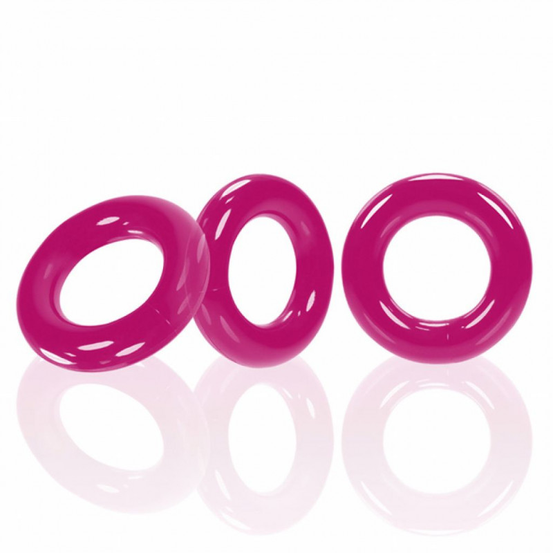 Trzypak pierścieni - Oxballs Willy Rings 3-pack Cockrings Hot Pink
