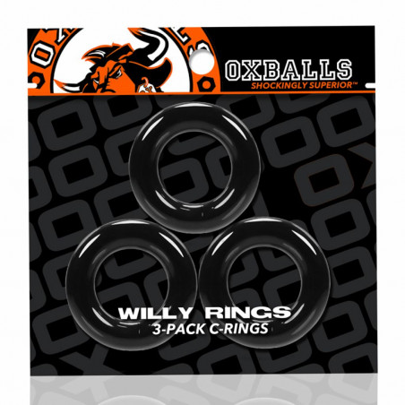 Trzypak pierścieni - Oxballs Willy Rings 3-pack Cockrings Black