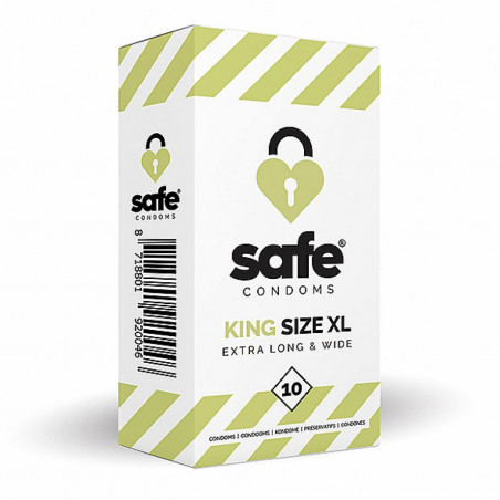 Prezerwatywy - Safe King Size XL Extra Long & Wide Condoms 10 szt