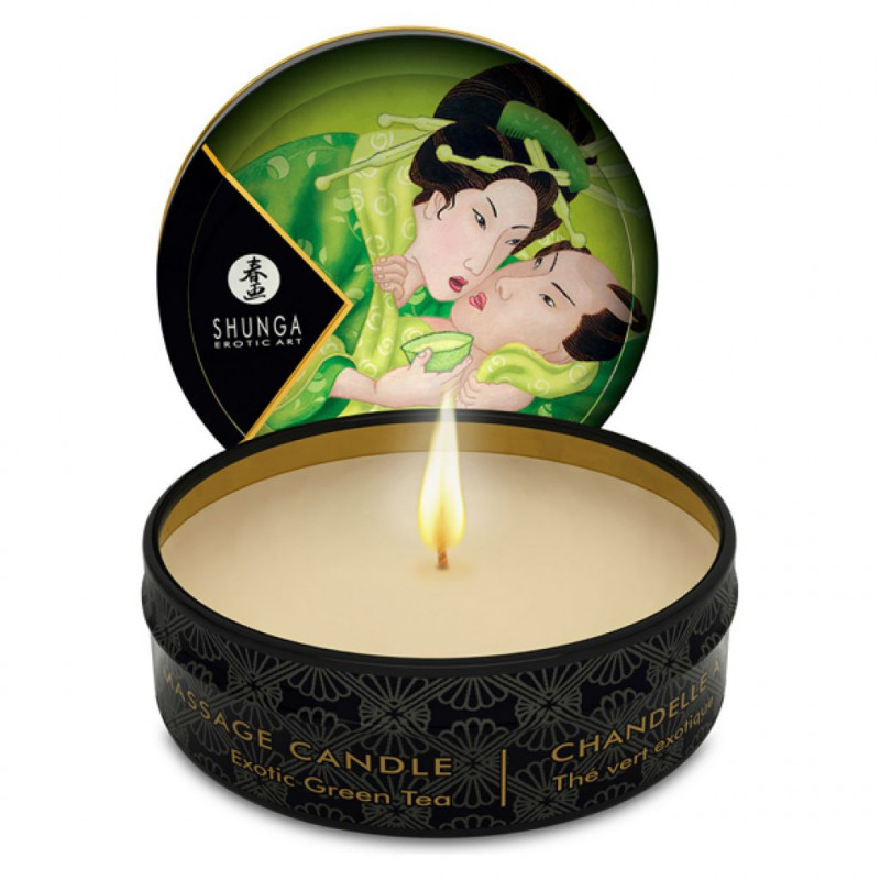 Świeca do masażu - Shunga Mini Massage Candle Green Tea 30 ml