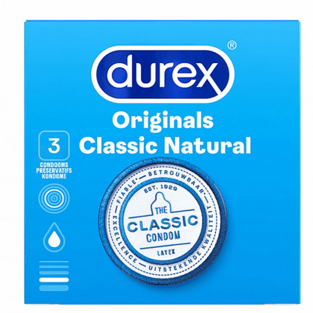 Prezerwatywy - Durex Classic Natural Condoms 3 szt