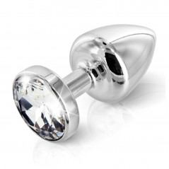 Plug analny zdobiony - Diogol Anni Butt Plug Round Silver Plated 30 mm