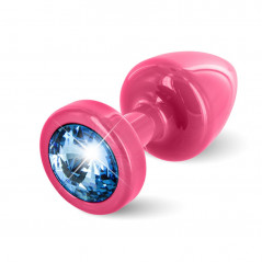Plug analny zdobiony - Diogol Anni Butt Plug Round Pink & Blue 25 mm