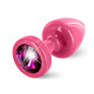 Plug analny zdobiony - Diogol Anni Butt Plug Round Pink & Pink 25 mm