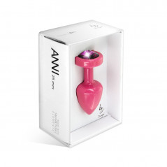 Plug analny zdobiony - Diogol Anni Butt Plug Round Pink & Pink 25 mm
