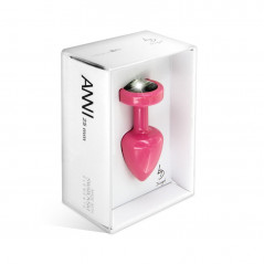 Plug analny zdobiony - Diogol Anni Butt Plug Round Pink & Black 25 mm