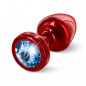 Plug analny zdobiony - Diogol  Anni Butt Plug Round Red & Blue 25 mm