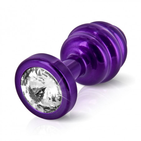 Plug analny zdobiony - Diogol Ano Butt Plug Ribbed Purple 30 mm
